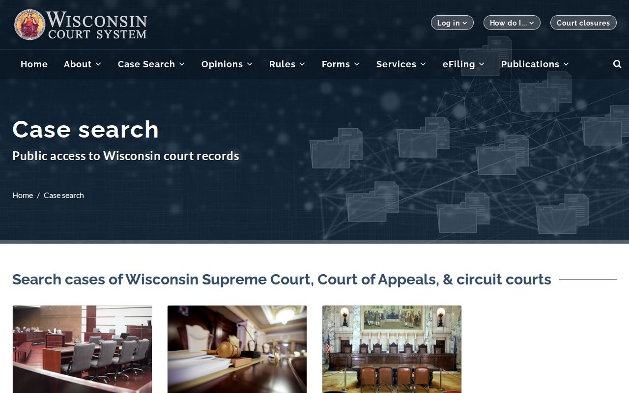 Wisconsin Court System public case search information for Oconto County searches