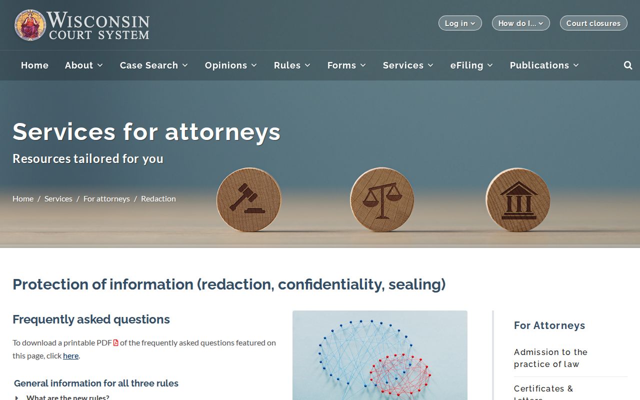 Wisconsin court redaction and confidential-content guidance